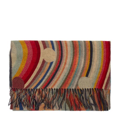 Womens Multicoloured Swirl & Polka Wool Scarf 78960 by PS Paul Smith from Hurleys