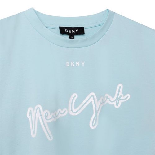 Girls Sea Green New York Front Knot S/s T Shirt 104518 by DKNY from Hurleys