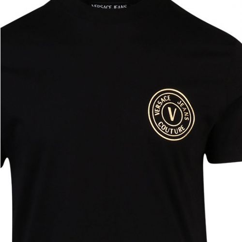 Mens Black/Gold Logo Emblem S/s T Shirt 110696 by Versace Jeans Couture from Hurleys