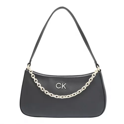 Womens Black Re-Lock Shoulder Bag With Chain 106794 by Calvin Klein from Hurleys