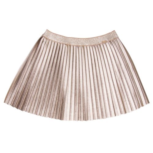 Girls Champagne Metallic PU Pleated Skirt 12826 by Mayoral from Hurleys