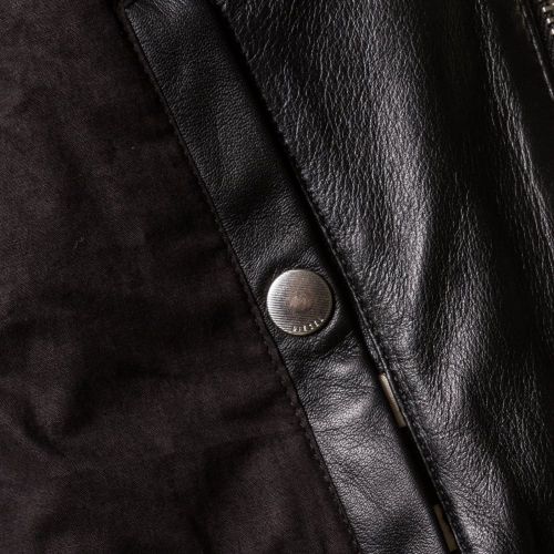 Mens Black L-Marton Leather Jacket 56677 by Diesel from Hurleys