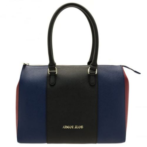 Womens Black & Blue Colour Block Tote Bag 59064 by Armani Jeans from Hurleys
