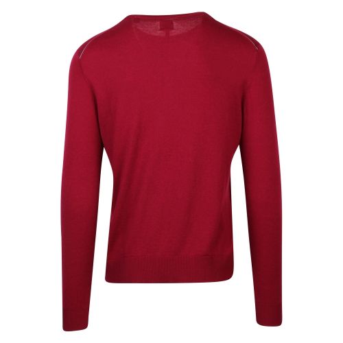 Mens Red Branded Crew Knitted Jumper 49213 by Pretty Green from Hurleys