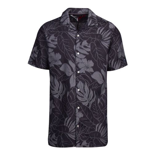Tommy Hilfiger Mens Carbon Navy Floral Jacquard S/s Shirt 74655 by Tommy Hilfiger from Hurleys
