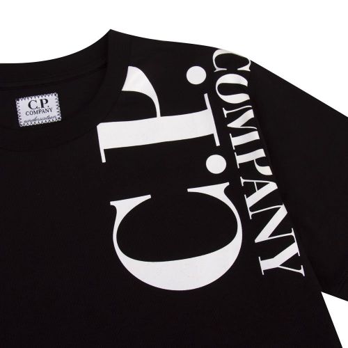 Boys Black Large Logo Shoulder S/s T Shirt 91631 by C.P. Company Undersixteen from Hurleys