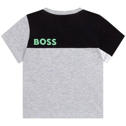 Toddler Grey Marl Colour Block S/s T Shirt 104842 by BOSS from Hurleys