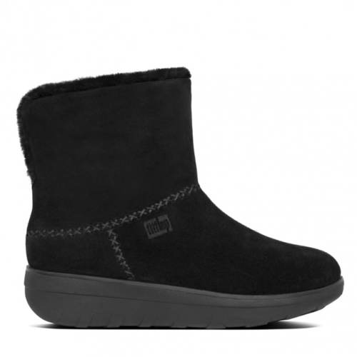 Womens All Black Suede Mukluk Shorty III Boots 95159 by FitFlop from Hurleys