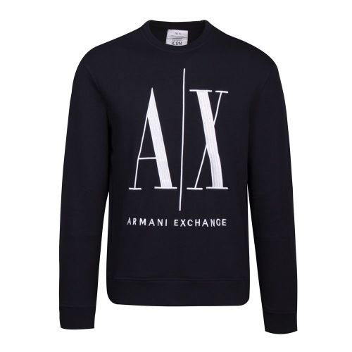 Mens Navy Icon Logo Sweat Top 91892 by Armani Exchange from Hurleys