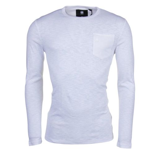 Mens White Classic Regular Pocket L/s Tee Shirt 6522 by G Star from Hurleys