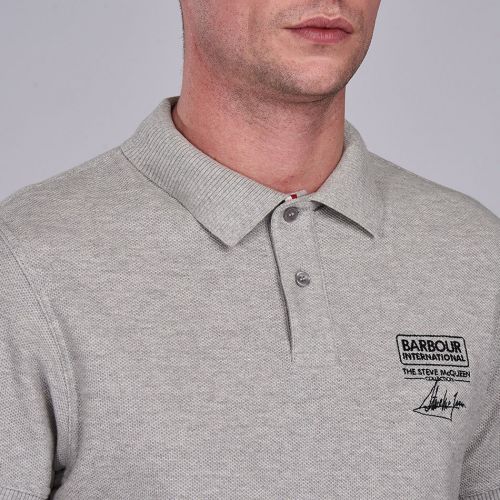 Mens Grey Marl Chad Pique S/s Polo Shirt 75454 by Barbour Steve McQueen Collection from Hurleys