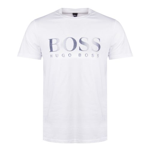 Mens Off White Big Logo Beach S/s T Shirt 31871 by BOSS from Hurleys