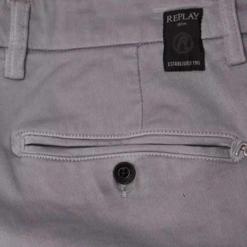 Mens Grey Lehoen Hyperflex Chino Shorts 41117 by Replay from Hurleys