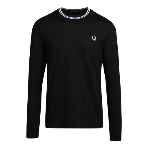 Mens Black Twin Tipped L/s T Shirt 77423 by Fred Perry from Hurleys