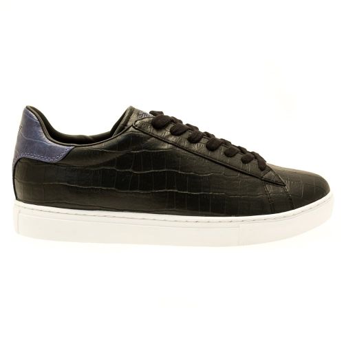 Mens Black Croc Embossed Trainers 11108 by Armani Jeans from Hurleys