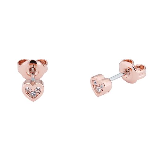 Ted Baker Earrings Womens Rose Gold/Crystal Neena Nano Heart