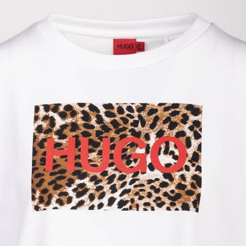 Womens White The Boxy Tee 7 Animal S/s T Shirt 97740 by HUGO from Hurleys