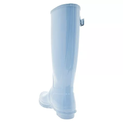 Womens Pale Blue Original Tall Gloss Wellington Boots 10665 by Hunter from Hurleys