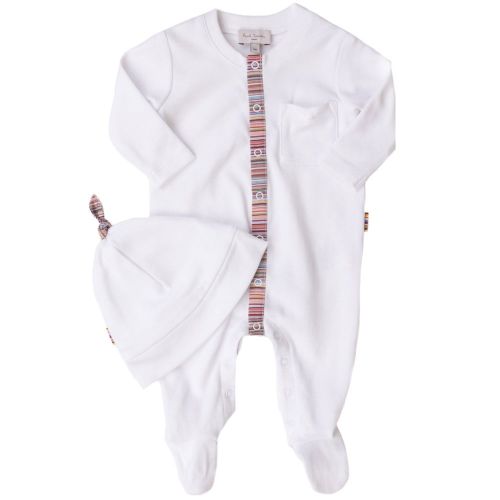 Baby White Leap Babygrow & Hat Set 61933 by Paul Smith Junior from Hurleys