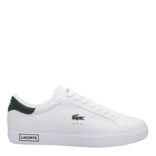 Mens White/Green Powercourt Trainers 89644 by Lacoste from Hurleys