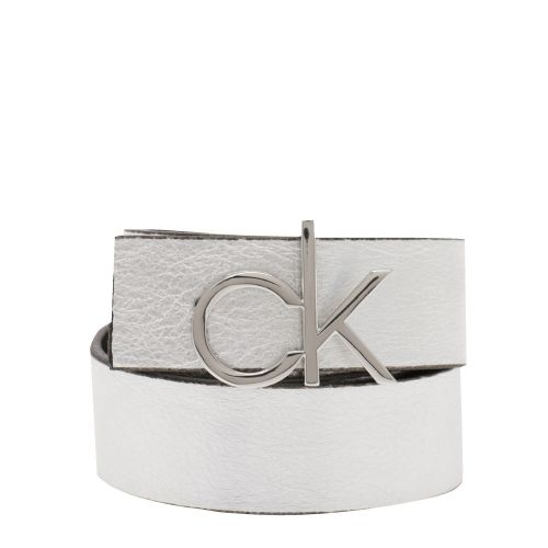 Womens Silver CK Metallic Reversible Belt 34596 by Calvin Klein from Hurleys