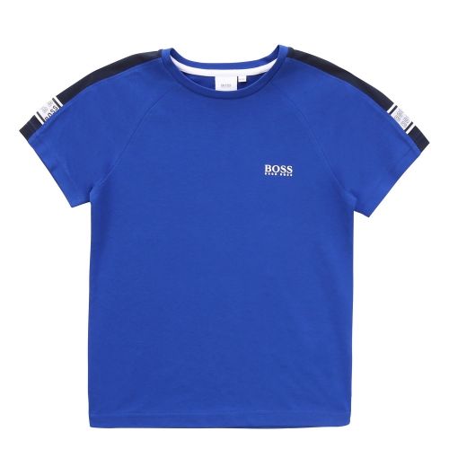Boys Wave Blue Logo Trim S/s T Shirt 55953 by BOSS from Hurleys
