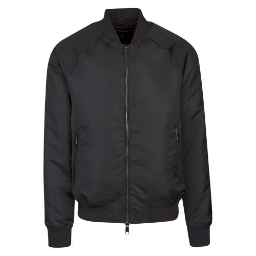 Mens Black Branded Bomber Jacket 36994 by Emporio Armani from Hurleys