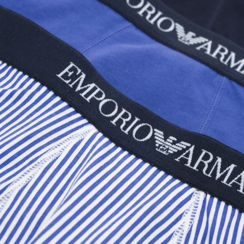 Mens Marine Stripe Cotton 3 Pack Trunks 19976 by Emporio Armani Bodywear from Hurleys