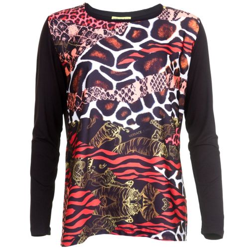 Womens Black Animal Patterned Top 68018 by Versace Jeans from Hurleys