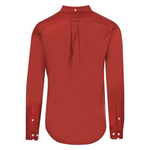 Mens Burnt Red Brewer Slim Fit L/s Shirt 48713 by Farah from Hurleys