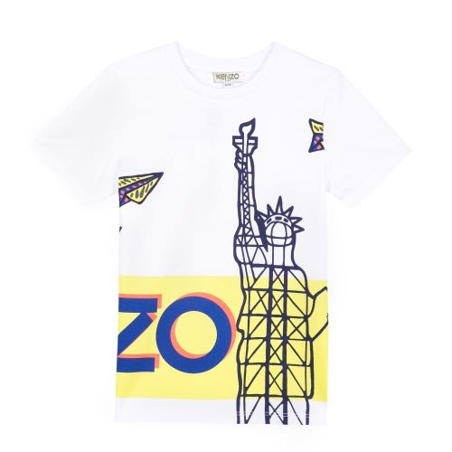 Boys White Desi S/s T Shirt 23609 by Kenzo from Hurleys