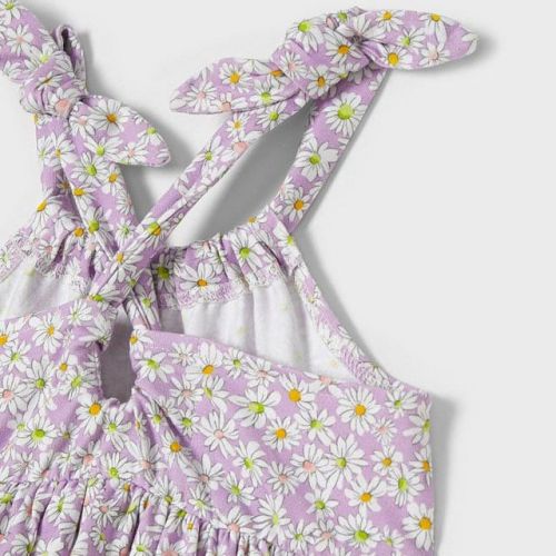 Girls Lilac Daisy Print Jersey Dress 102536 by Mayoral from Hurleys