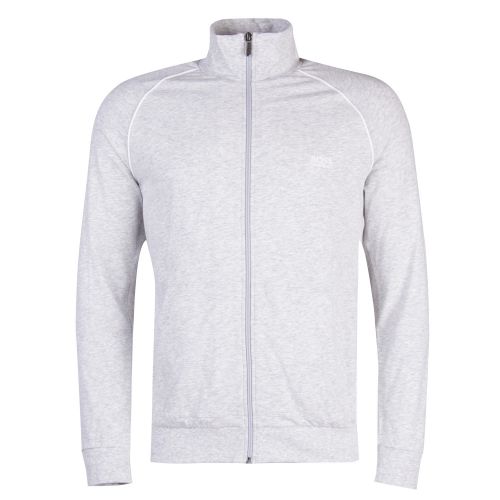 Mens Light Grey Funnel Neck Trim Sweat Jacket 26820 by BOSS from Hurleys