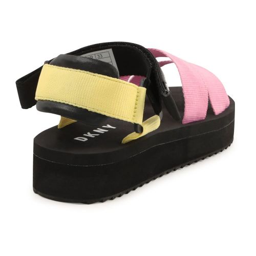 Girls Black/Pink Colour Flatform Sandals (30-37) 86116 by DKNY from Hurleys