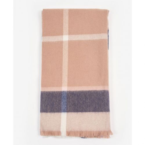 Womens Pink/Hessian Rosefield Tartan Scarf 92367 by Barbour from Hurleys