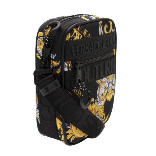 Mens Black Baroque Logo Small Crossbody Bag 74314 by Versace Jeans Couture from Hurleys