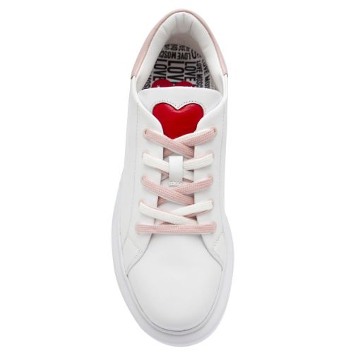 Womens White/Pink Chunky Trainers 88965 by Love Moschino from Hurleys