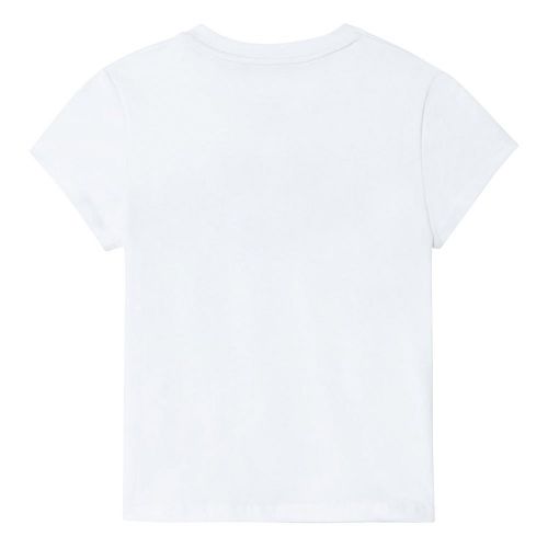 Girls White Shiny Logo S/s T Shirt 91726 by DKNY from Hurleys