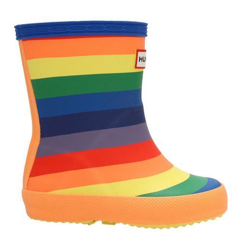 Boys Multicoloured First Classic Rainbow Print Wellington Boots 94208 by Hunter from Hurleys