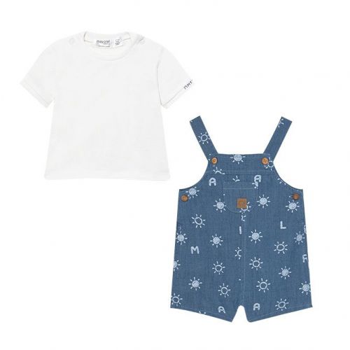 Baby White/Blue Top & Dungarees Set 82113 by Mayoral from Hurleys