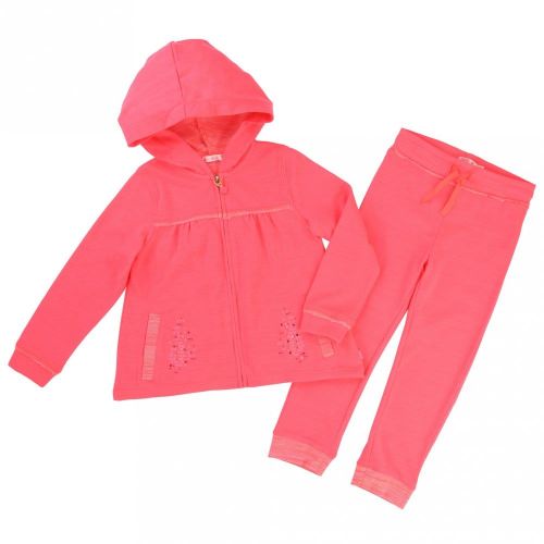 Girls Pink Embellished Hooded Tracksuit 31441 by Billieblush from Hurleys