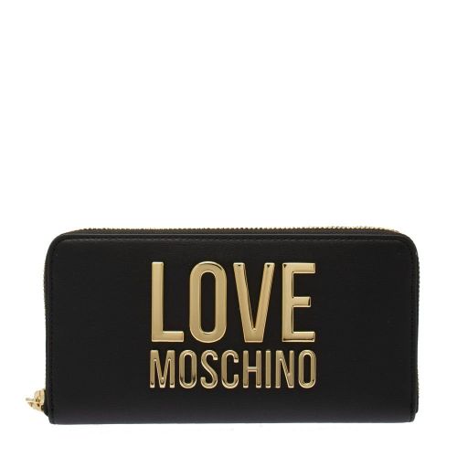 Womens Black Plated Logo Zip Around Purse 82248 by Love Moschino from Hurleys