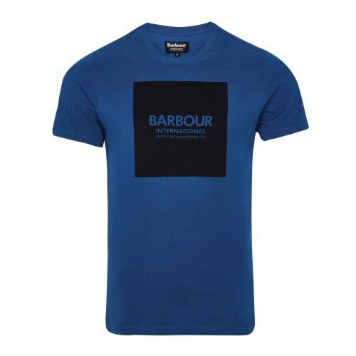 Mens Mid Blue Block S/s T Shirt 83053 by Barbour International from Hurleys