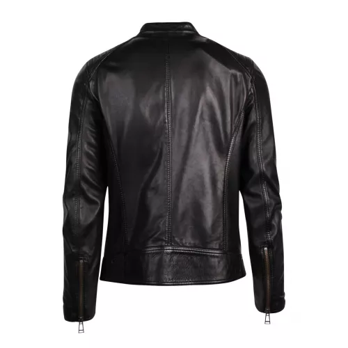 Mens Black V Racer 2.0 Leather Jacket 78662 by Belstaff from Hurleys