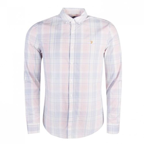 Mens Blossom Pink Ashtead Check Slim L/s Shirt 27593 by Farah from Hurleys