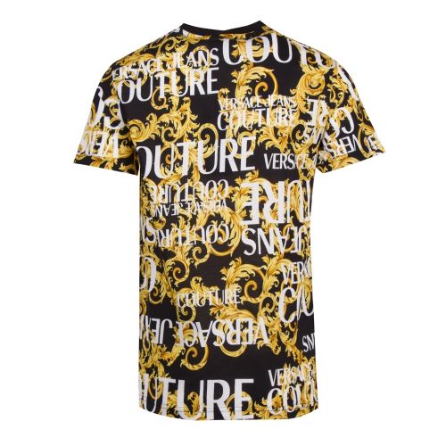 Mens Black Baroque Logo Print Slim Fit S/s T Shirt 43662 by Versace Jeans Couture from Hurleys