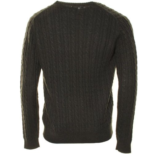 Mens Evergreen Marl Kirtley Cable Crew Knitted Jumper 12053 by Farah from Hurleys