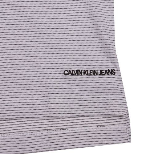 Calvin Klein Womens Bright White Metallic Stripe S/s T Shirt 75144 by Calvin Klein from Hurleys