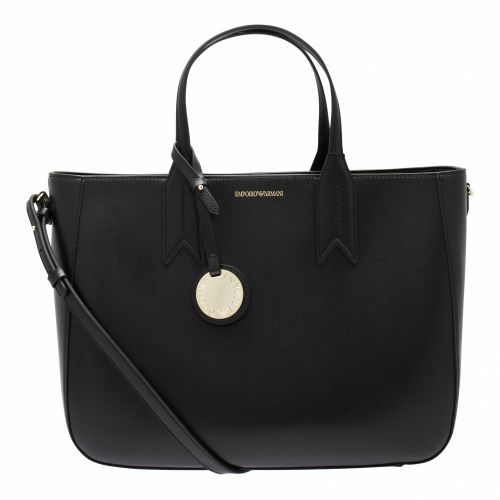 Womens Black Branded Shopper Bag 50887 by Emporio Armani from Hurleys