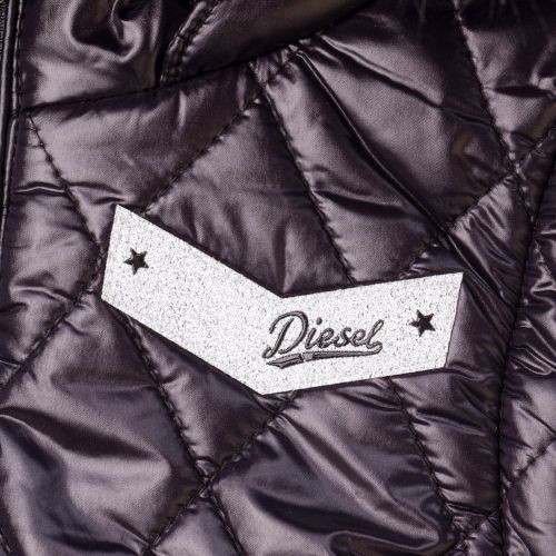 Girls Black Hooded Puffer Jacket 65111 by Diesel from Hurleys